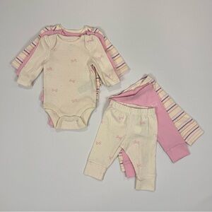 NWT GAP Neutral Cream & Pink Baby Bodysuit and Pant Set
